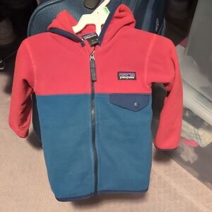 Patagonia Kids' Coral and Teal Fleece Hoodie